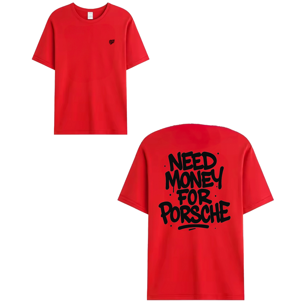 T-shirt black - NEED MONEY FOR PORSCHE